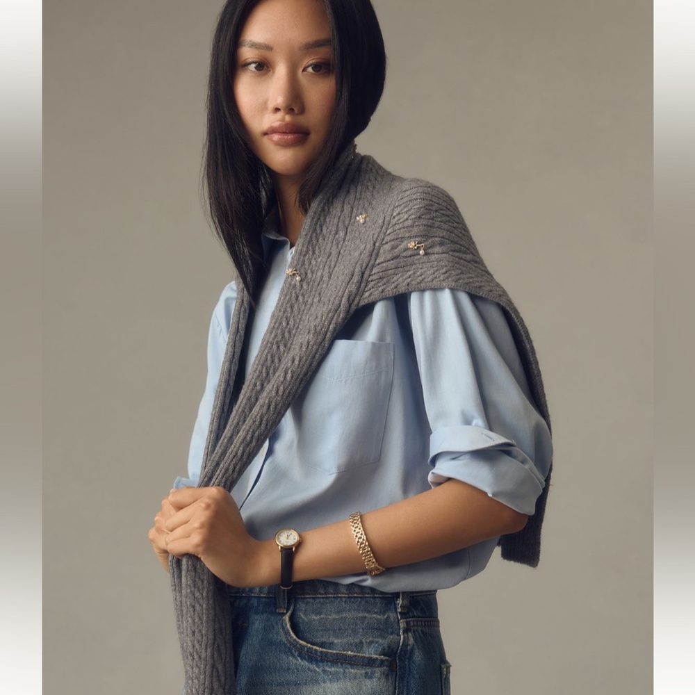 ANTHROPOLOGIE Embellished Cable-Knit Shrug. NWT! - Picture 2 of 10